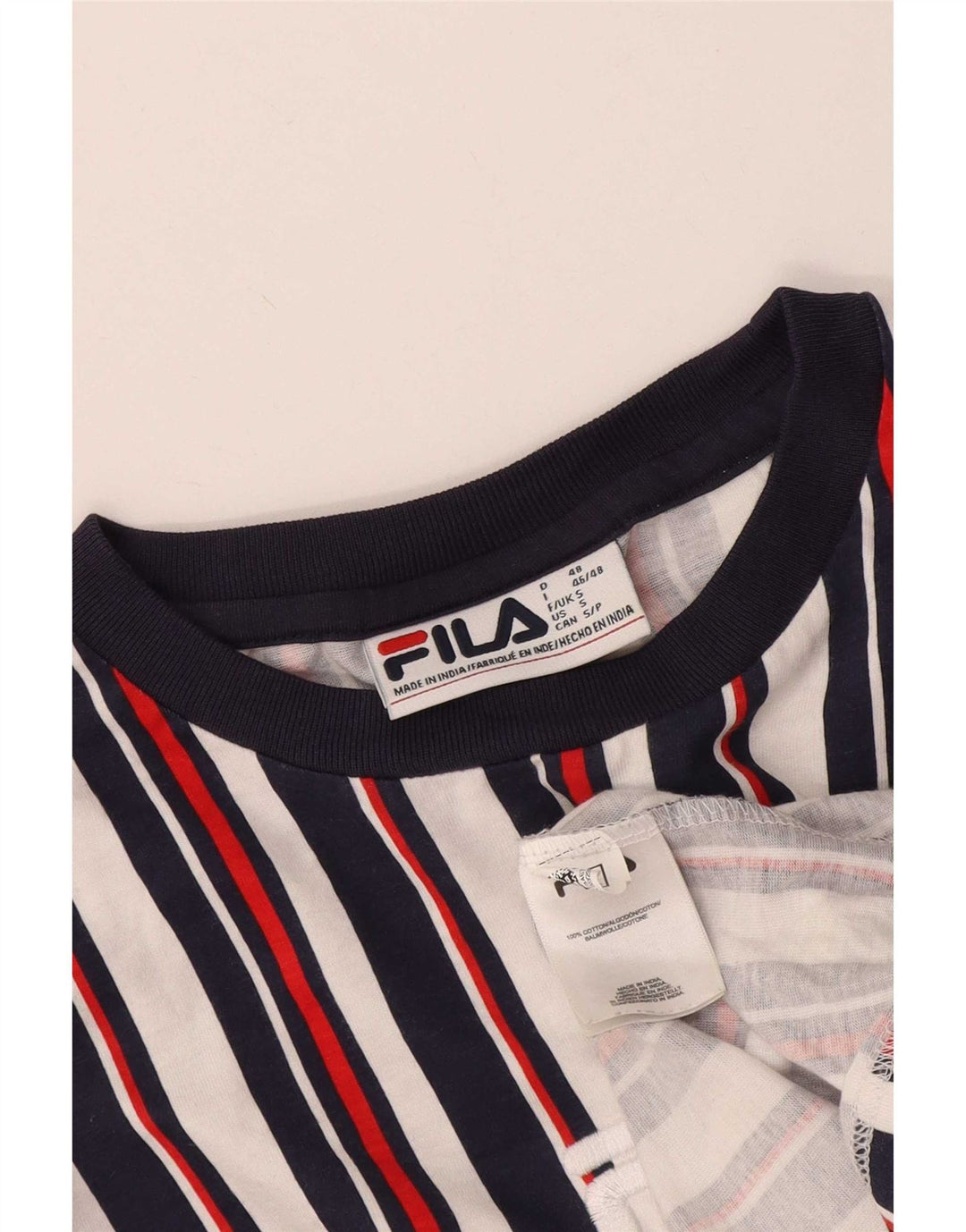 Fila Herren-T-Shirt mit Grafik, klein, mehrfarbig, gestreift, Baumwolle
