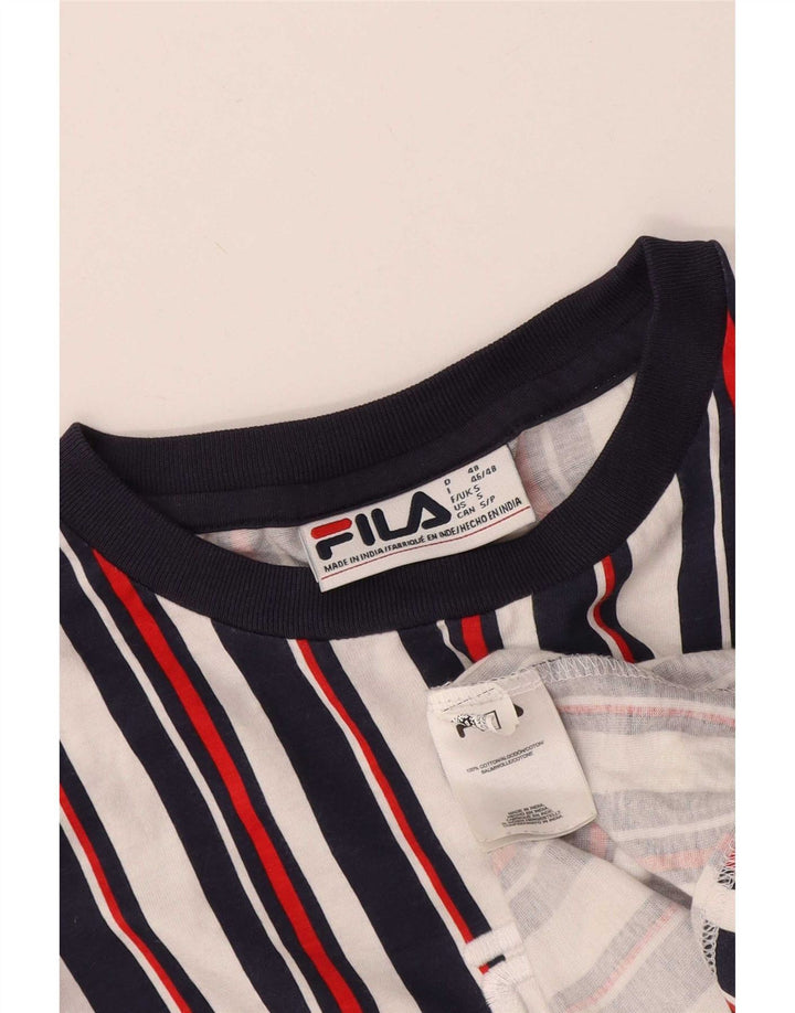 Fila Herren-T-Shirt mit Grafik, klein, mehrfarbig, gestreift, Baumwolle