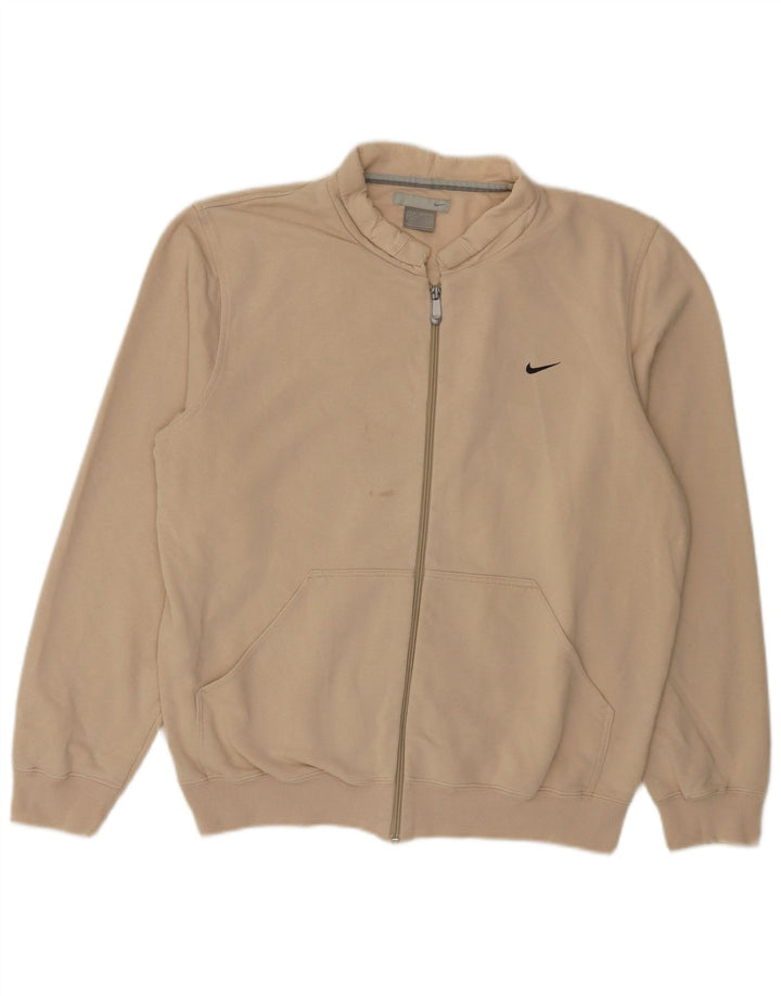 NIKE Herren-Trainingsanzug-Topjacke, UK 39/41, mittelbeige Baumwolle