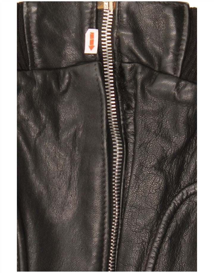 VINTAGE Herren Lederjacke UK 40 Großes schwarzes Leder