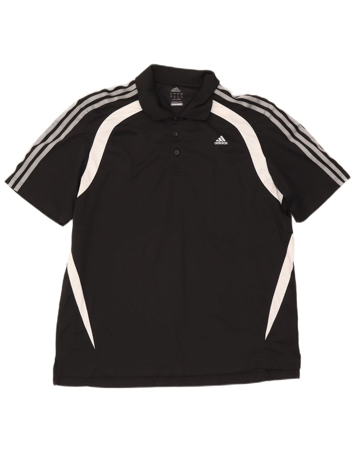 Adidas Herren Climalite Poloshirt XL Schwarz Colourblock Polyester