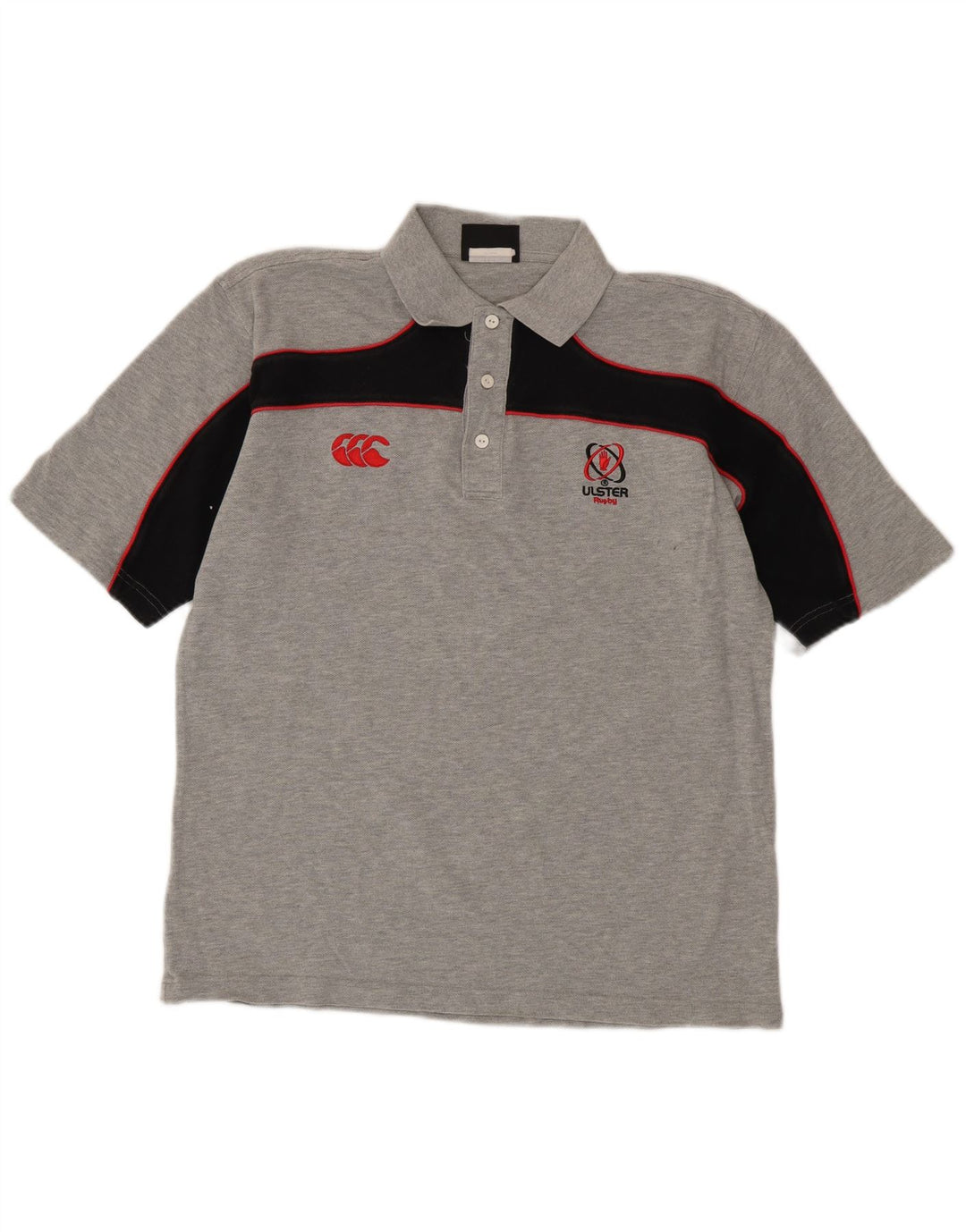 Canterbury Herren-Poloshirt, Größe S, Grau, Colourblock-Baumwolle