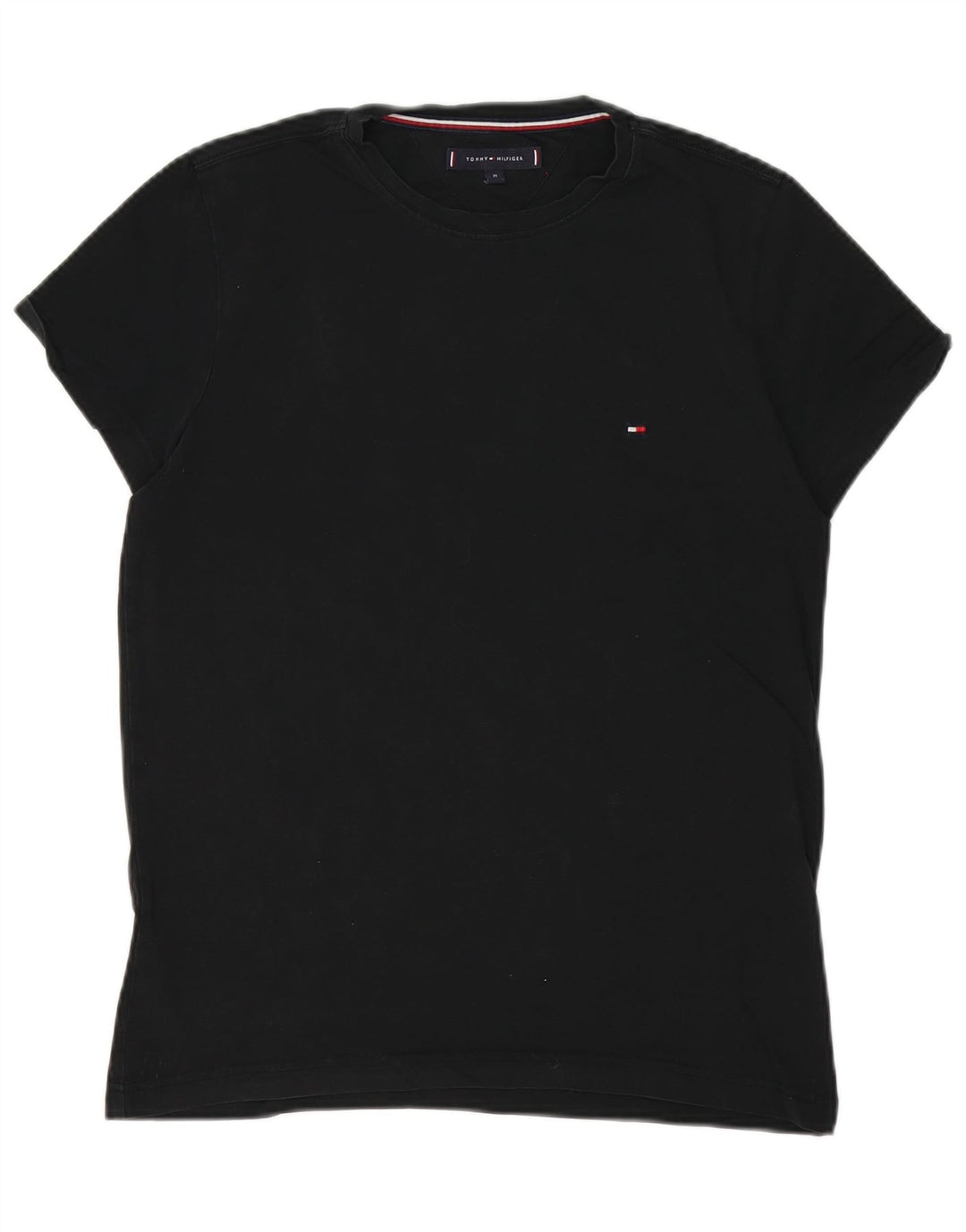 Tommy Hilfiger Herren T-Shirt Top Medium Schwarz Baumwolle