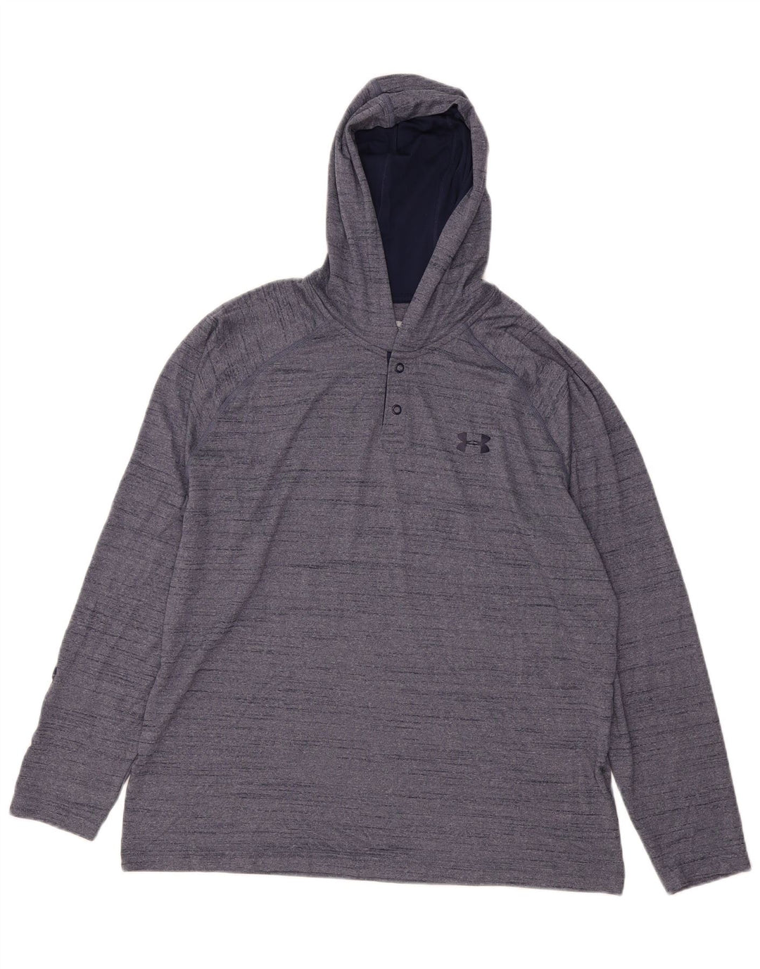 UNDER ARMOUR Herren Heat Gear Kapuzenoberteil, langärmlig, groß, Marineblau gefleckt