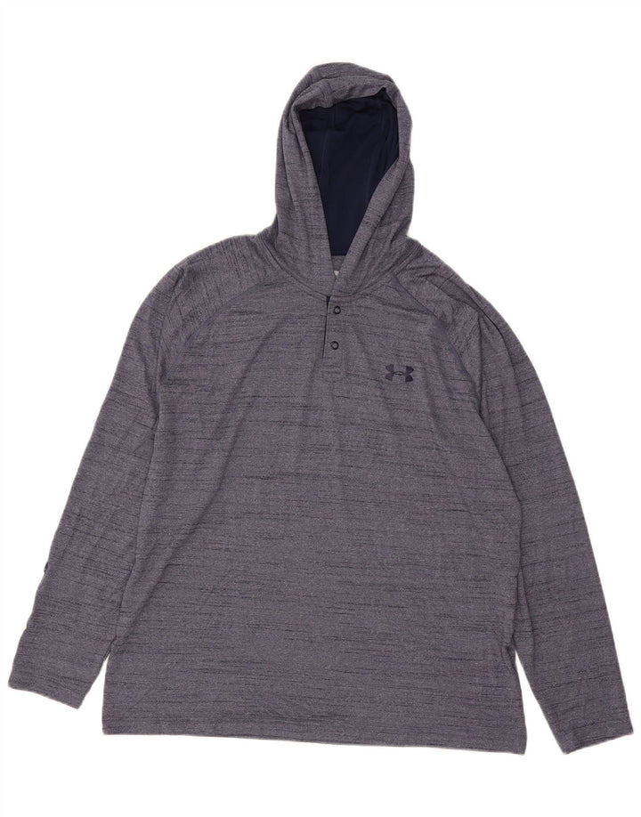 UNDER ARMOUR Herren Heat Gear Kapuzenoberteil, langärmlig, groß, Marineblau gefleckt