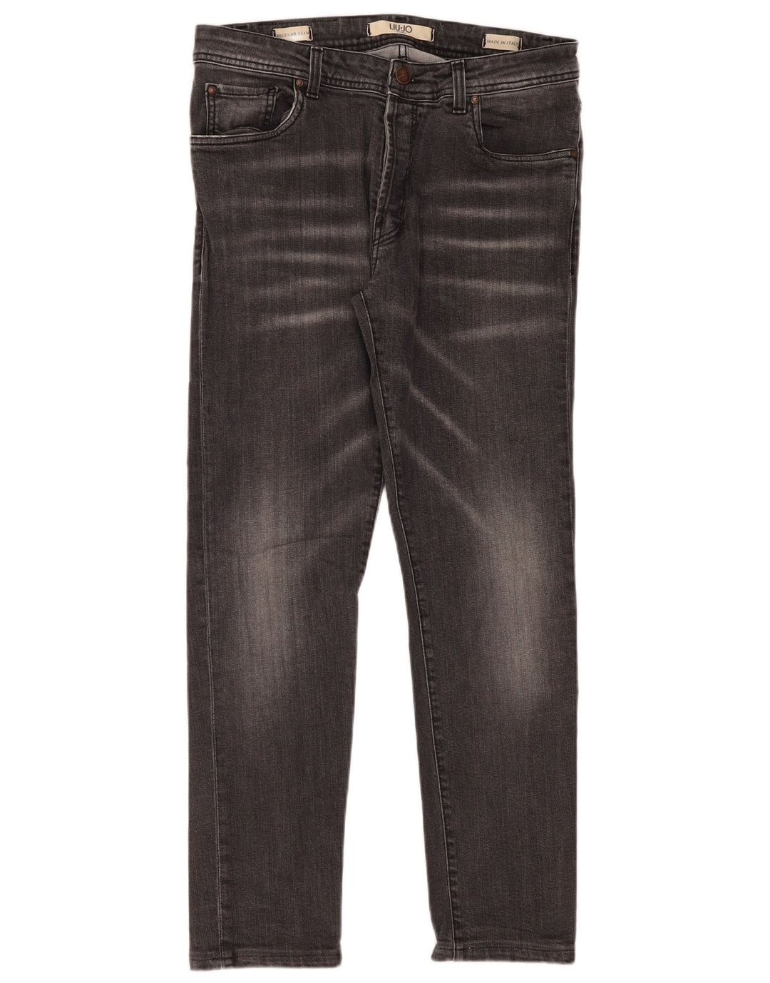 Liu Jo Herren Regular Slim Jeans W35 L30 Graue Baumwolle