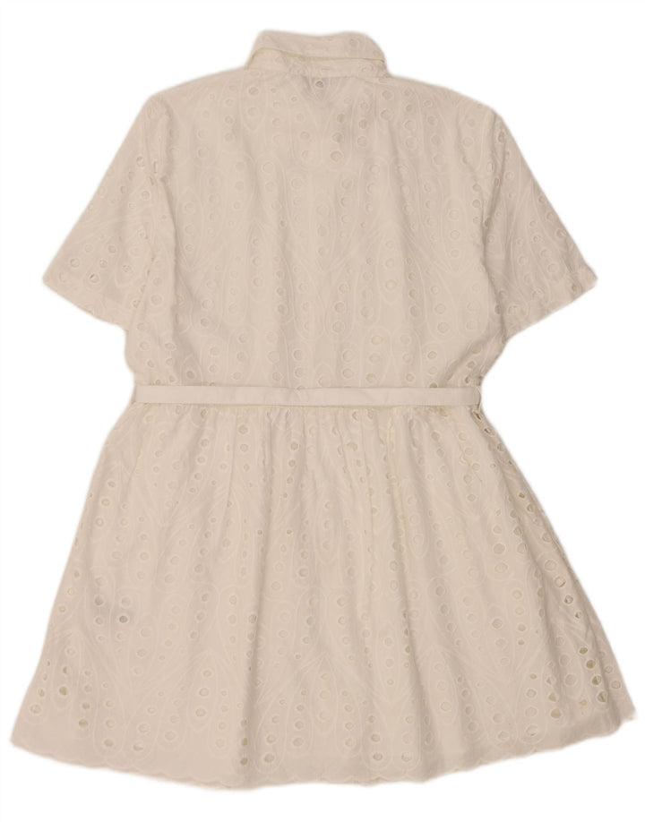 Zara Damen Hemdkleid UK 14 Mittelweiß