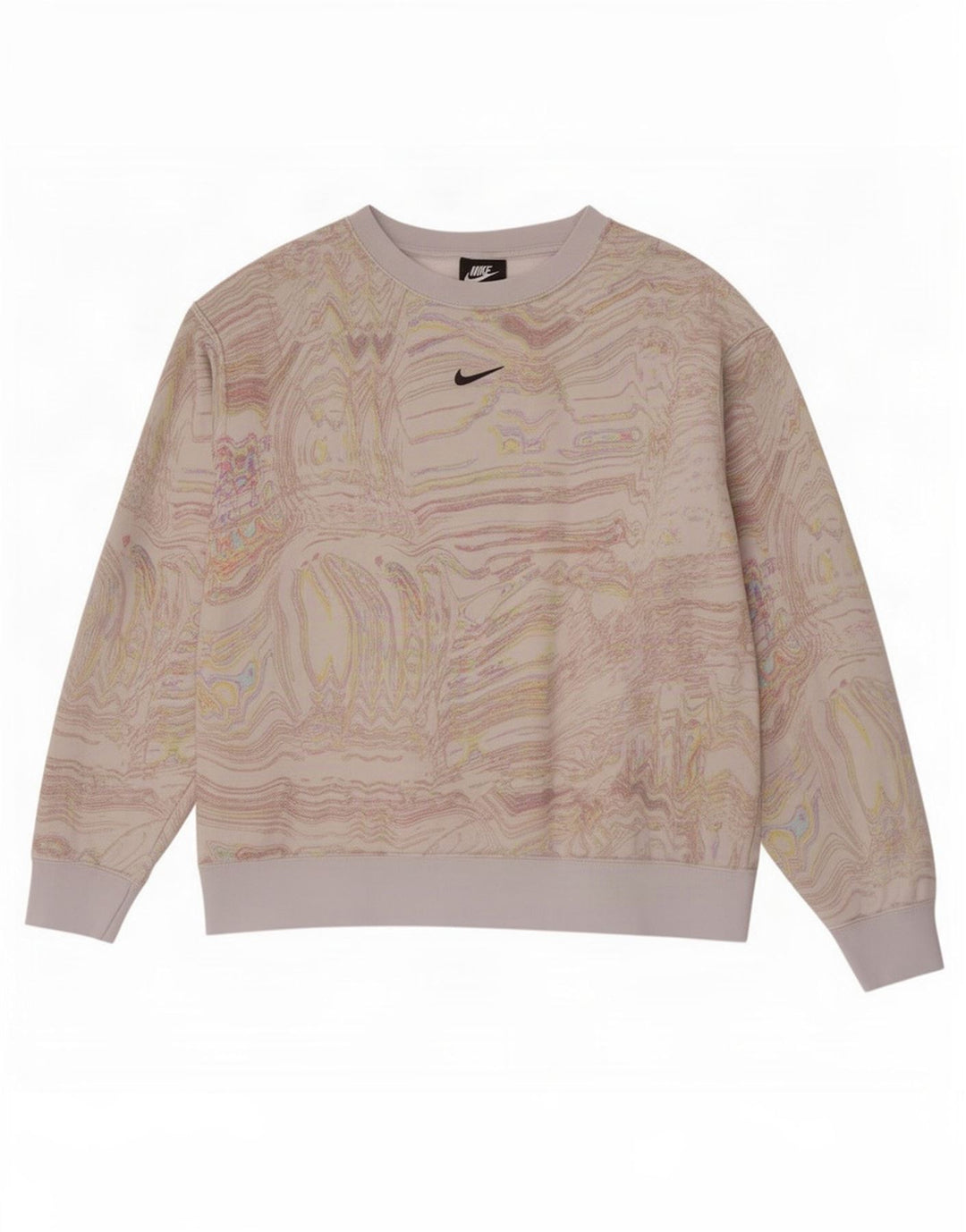 Nike Damen-Sweatshirt mit abstraktem Muster, Gr. 16, groß, gebrochenes Weiß