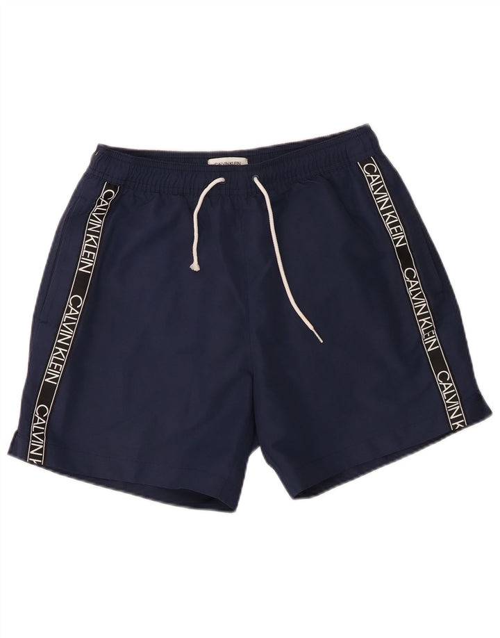 Calvin Klein Herren Badeshorts mit Grafik, Größe S, Marineblau, Polyester