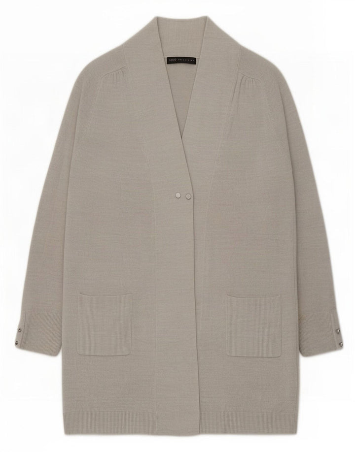 Marks & Spencer Damen Longline-Cardigan-Pullover UK 10 Klein Silber Acryl