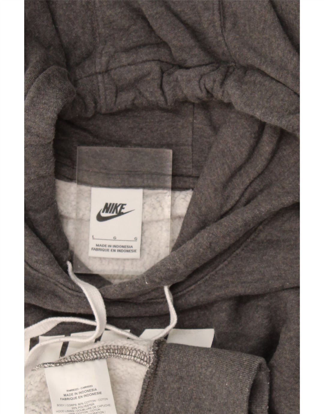 Nike Herren-Kapuzenpullover mit Grafik, groß, graue Baumwolle