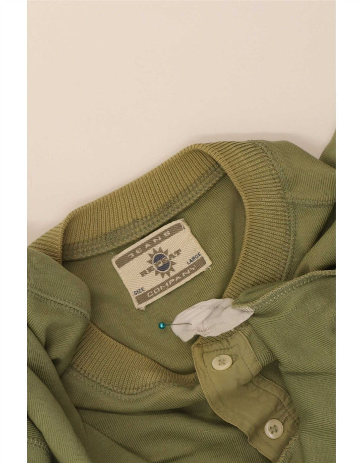 Repeat Herren-Oberteil, langärmelig, groß, Khaki, Baumwolle