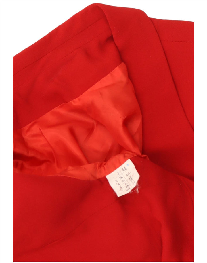 Vintage Damen 1 Knopf Kurzarm Blazer Jacke UK 14 Mittelrot