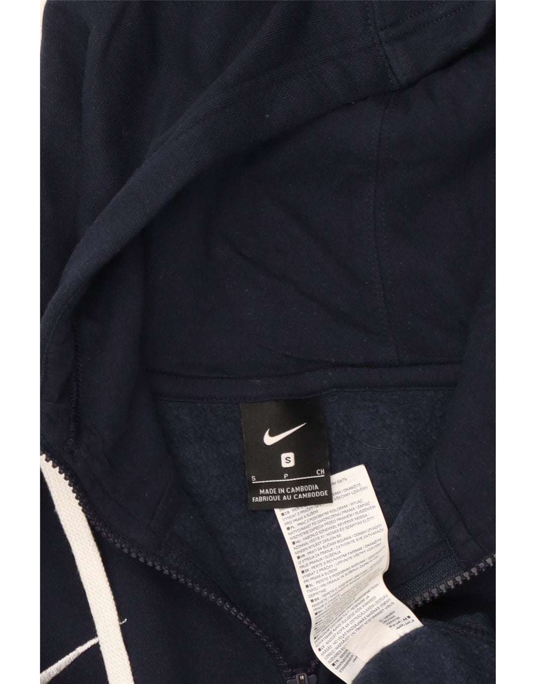 NIKE Herren-Kapuzenpullover mit Reißverschluss, klein, marineblau, Baumwolle