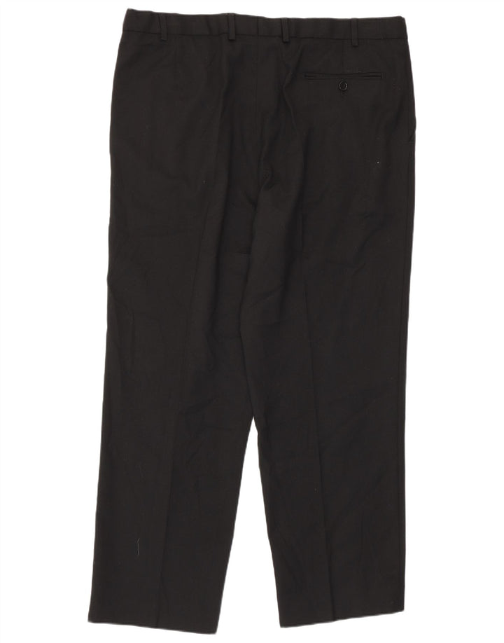 Marks & Spencer Herren-Anzughose mit Pegged-Anzug, W38, L29, schwarzes Polyester