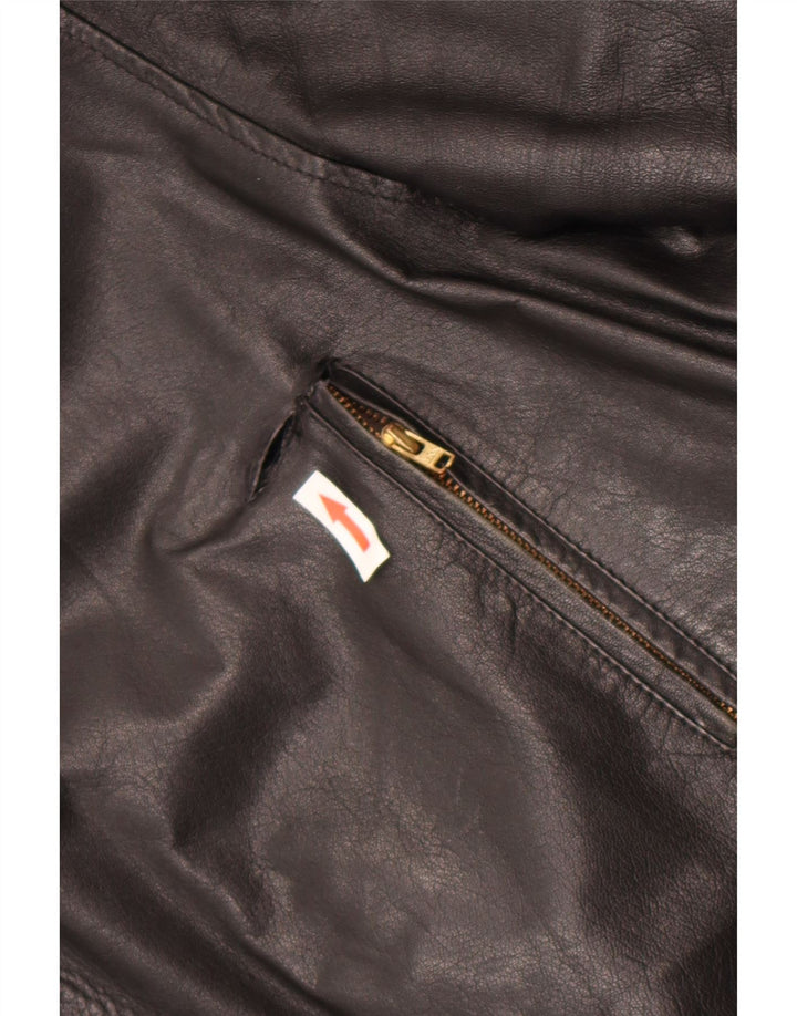Vintage Herren Lederjacke IT 52 XL Schwarzes Leder