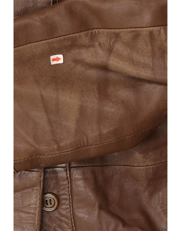 Vintage Damen Ledermantel IT 46 Großes braunes Leder