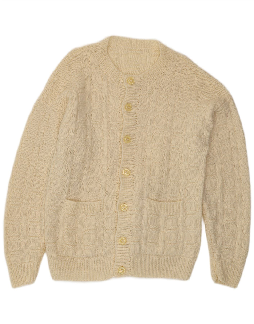 Vintage Herren Strickjacke Pullover Groß Beige