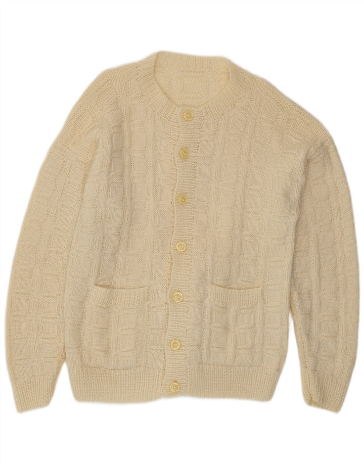 Vintage Herren Strickjacke Pullover Groß Beige