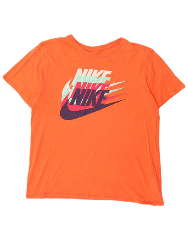 Nike Herren-T-Shirt mit Grafik, Größe L, Orange, Baumwolle