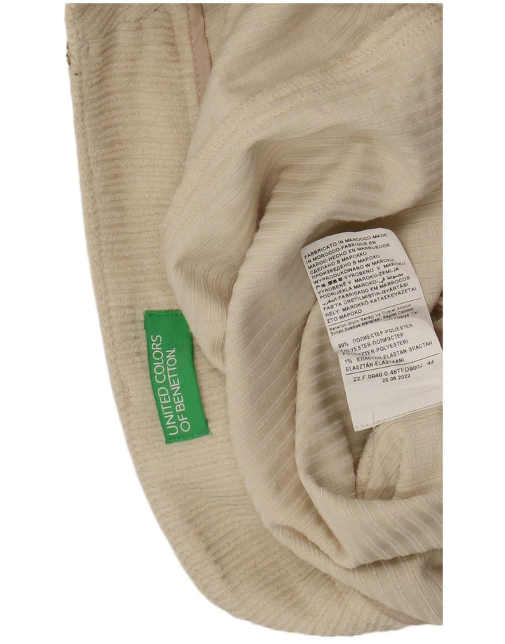 Benetton Damen Cordshorts UK 12 Medium W28 Beige Polyester