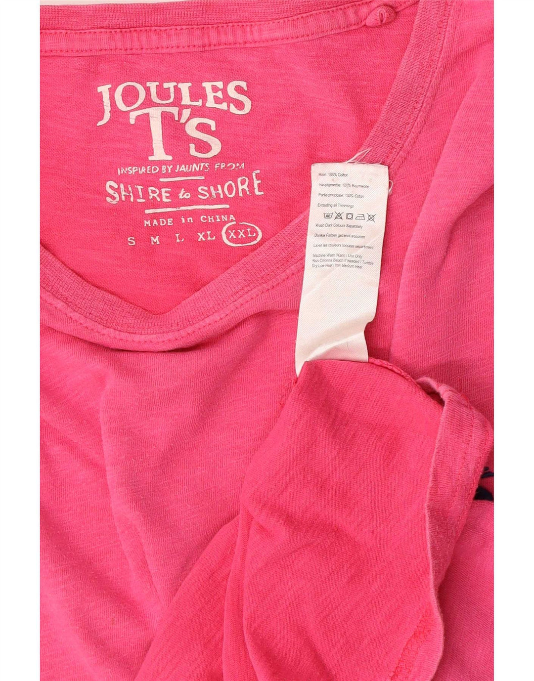 Joules Herren T-Shirt Top 2XL Rosa Baumwolle