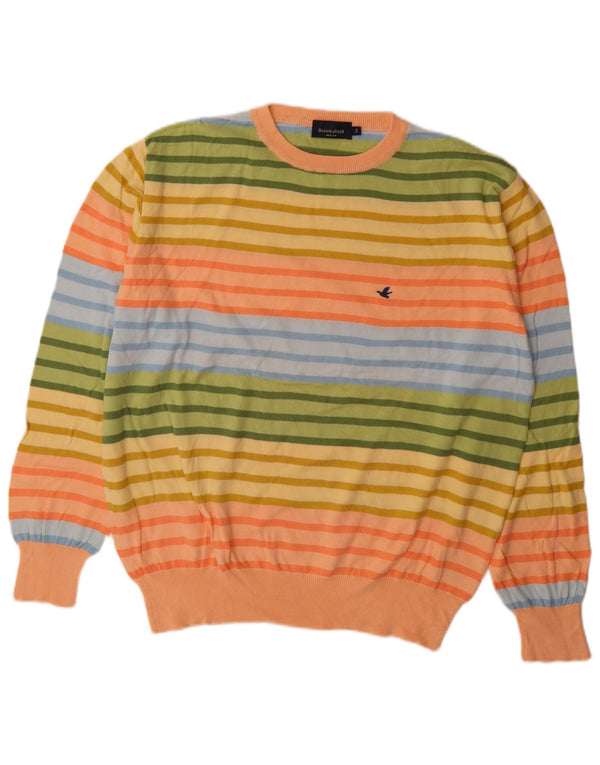 Brooksfield Herren Pullover mit Rundhalsausschnitt IT 56 XL Mehrfarbig gestreift