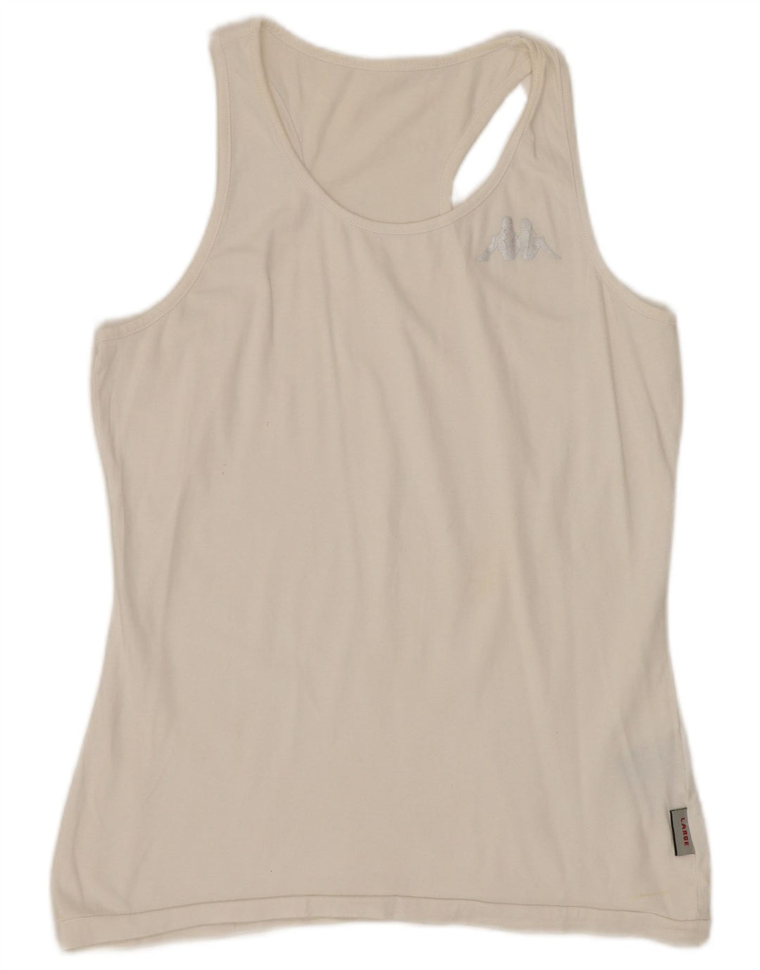 KAPPA Damen Weste Top UK 14 Large Weiße Baumwolle