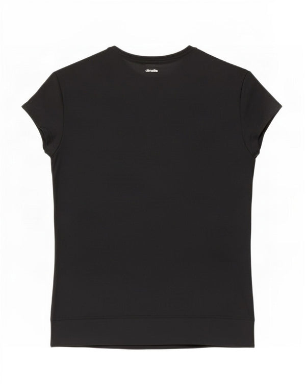 Adidas Damen Climalite T-Shirt Top UK 12/14 Medium Schwarz Polyester