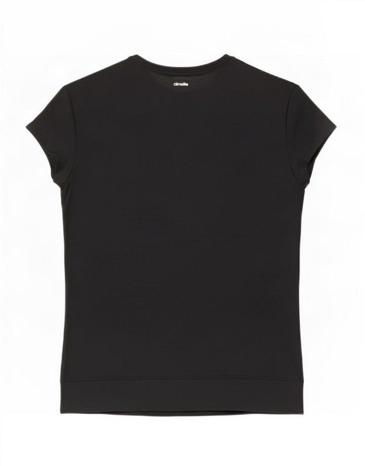Adidas Damen Climalite T-Shirt Top UK 12/14 Medium Schwarz Polyester