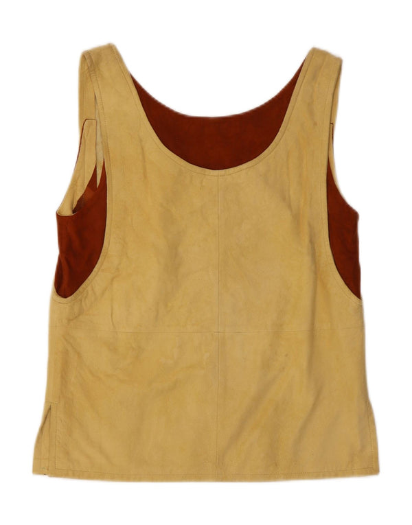 PATRICIA Womens Sleeveless Blouse Top IT 40 Small Beige Colourblock
