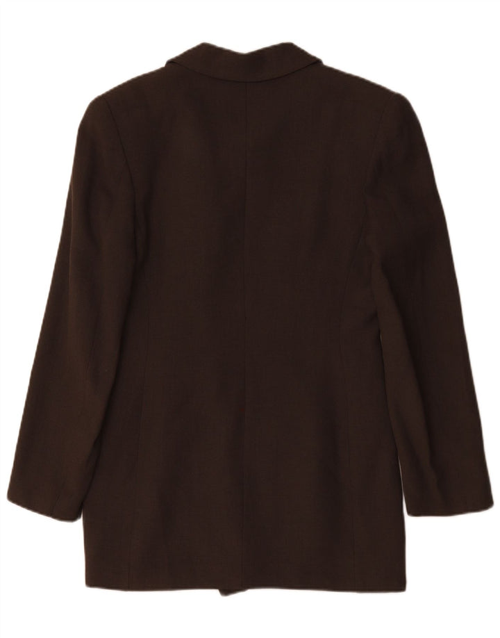 Vintage Damen Zweireihige Blazerjacke UK 12 Mittelbraun