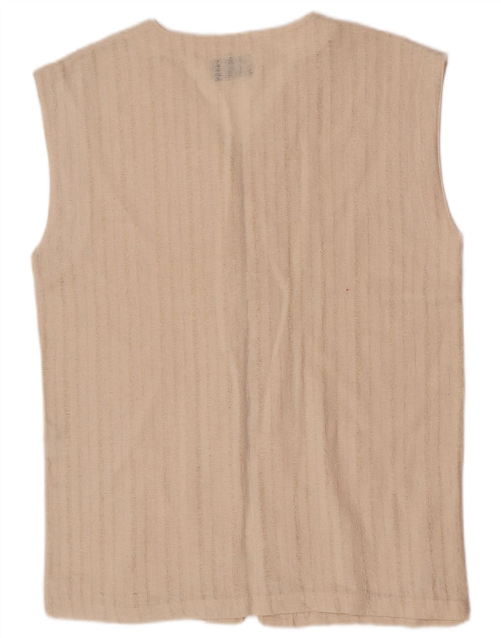 Mills Damenweste UK 16 Large aus cremefarbener, gestreifter Baumwolle