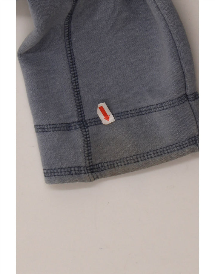 WEIRD FISH Herren-Sweatshirt mit Reißverschluss am Hals, groß, aus blauer Baumwolle