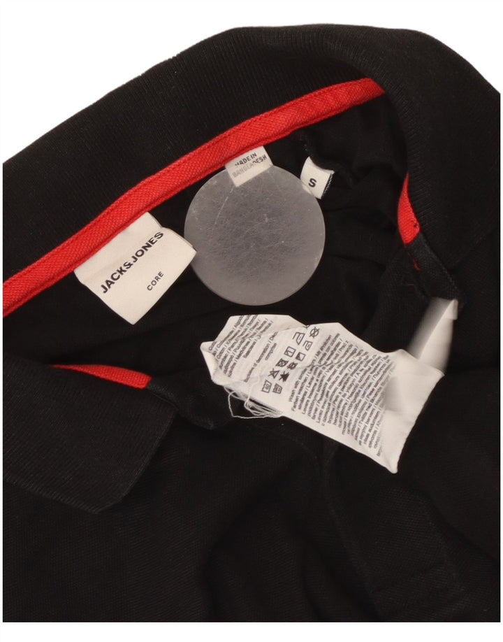 Jack & Jones Herren-Poloshirt, Größe S, schwarze Baumwolle