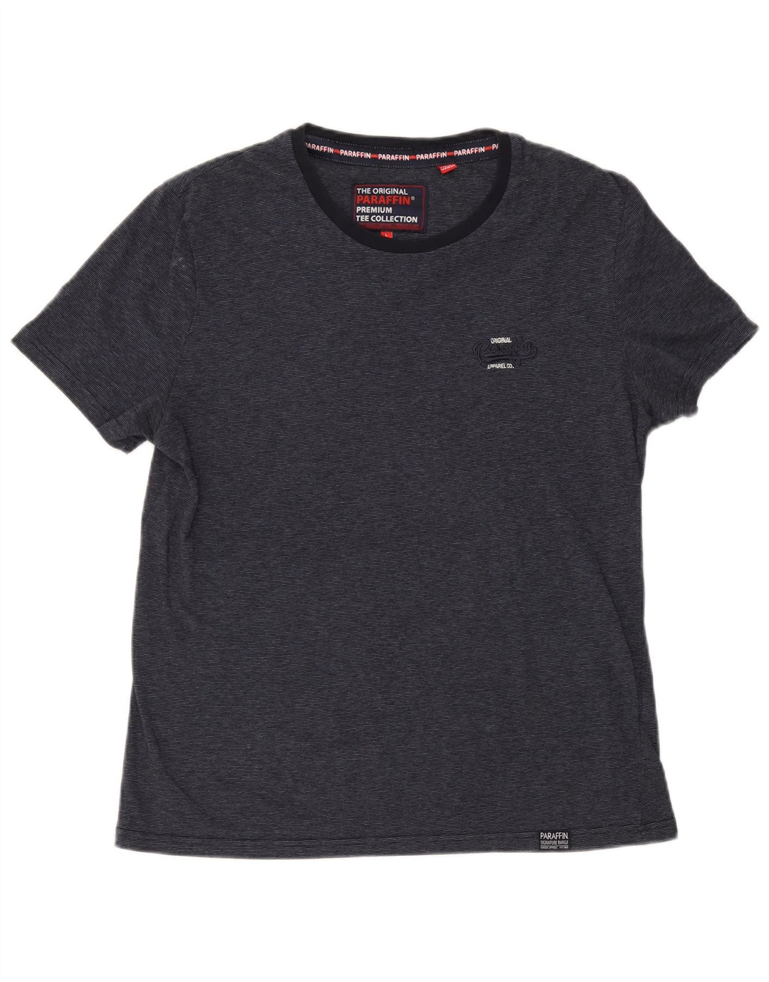Superdry Herren T-Shirt Top Large Marineblau Nadelstreifen Polyester