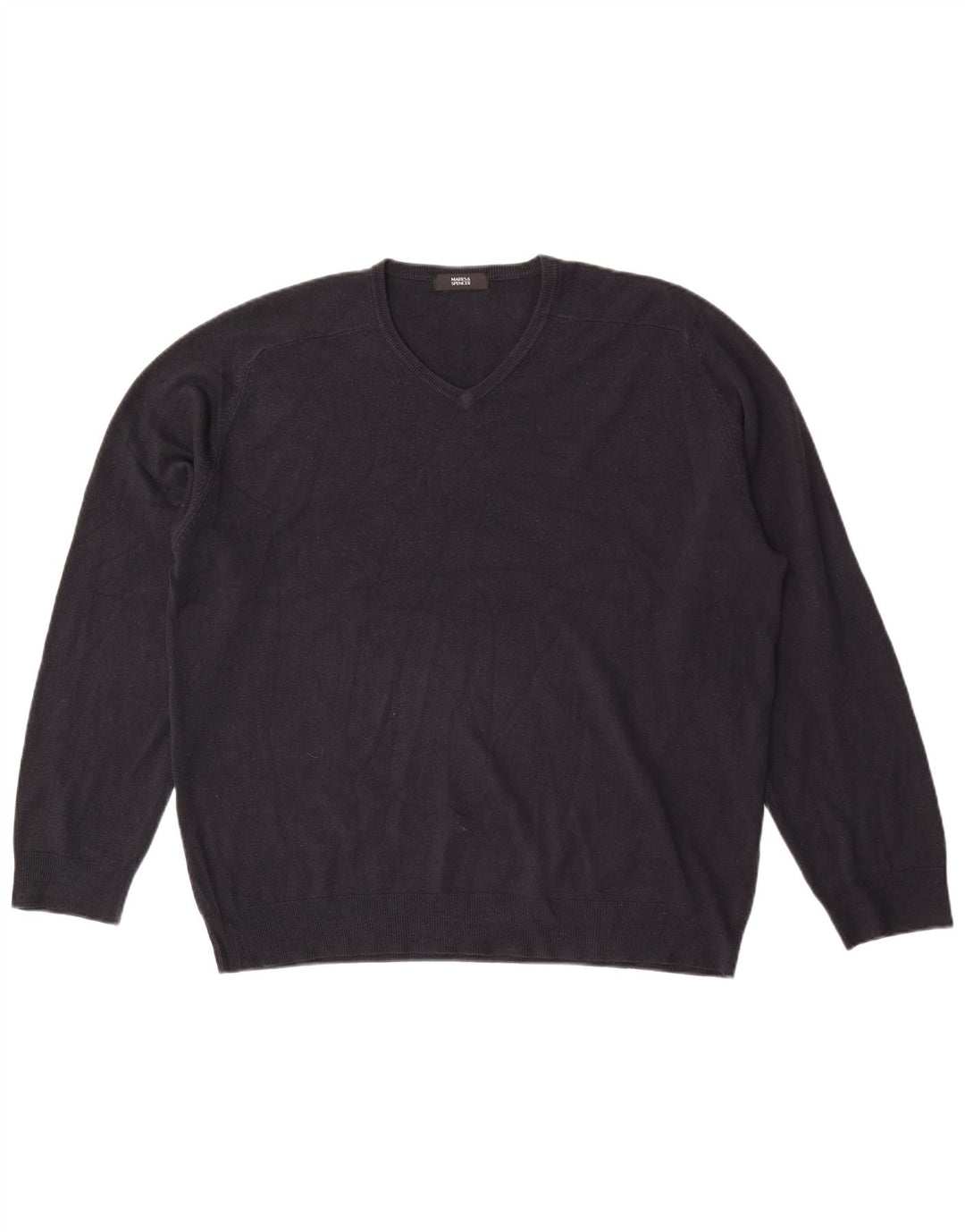Marks & Spencer Herren-Pullover mit V-Ausschnitt, XL, Marineblau, Acryl