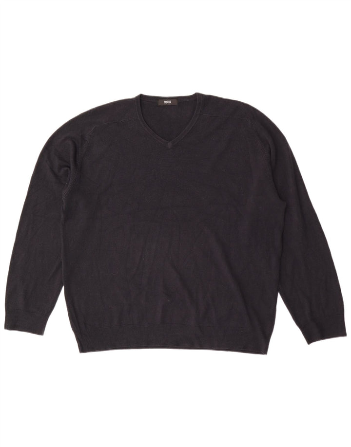 Marks & Spencer Herren-Pullover mit V-Ausschnitt, XL, Marineblau, Acryl