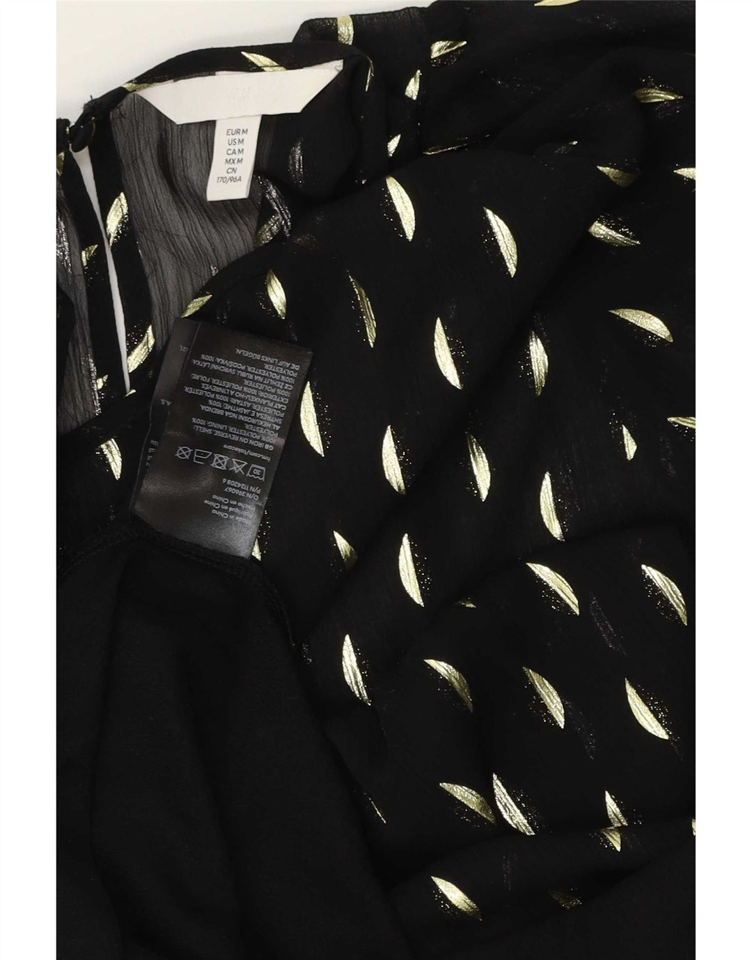 H&M Damen Maxikleid UK 14 Mittelschwarz gepunktetes Polyester