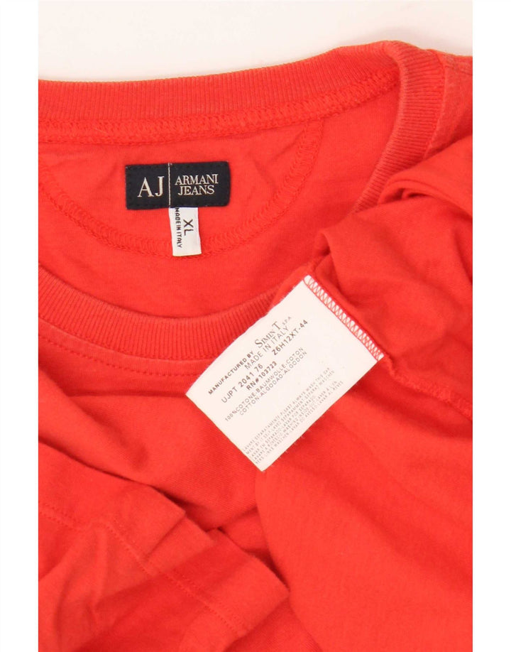 Armani Jeans Herren T-Shirt Top XL Rot Baumwolle