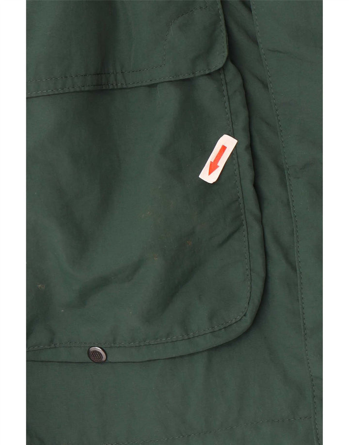 Vintage Herren Regenjacke mit Kapuze UK 40 Großes grünes Polyamid