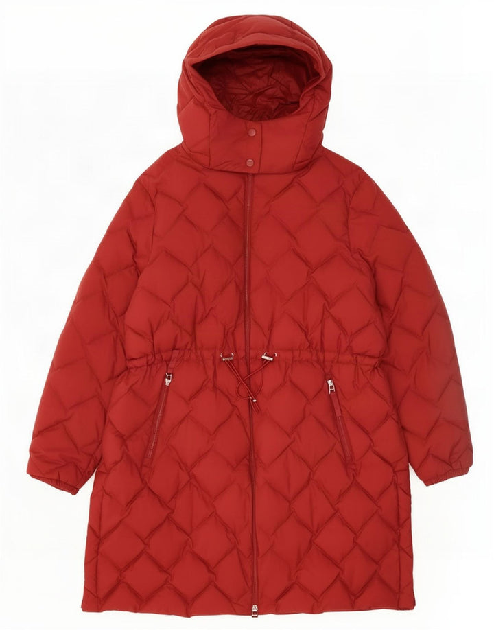 Marks & Spencer Wattierter Damenmantel mit Kapuze, UK 22 3XL, Rot, Polyamid