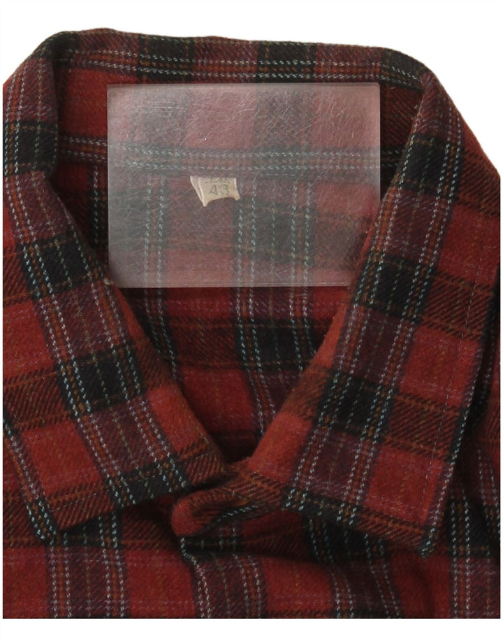 Vintage Herren Flanellhemd Größe 43 Große rot karierte Wolle