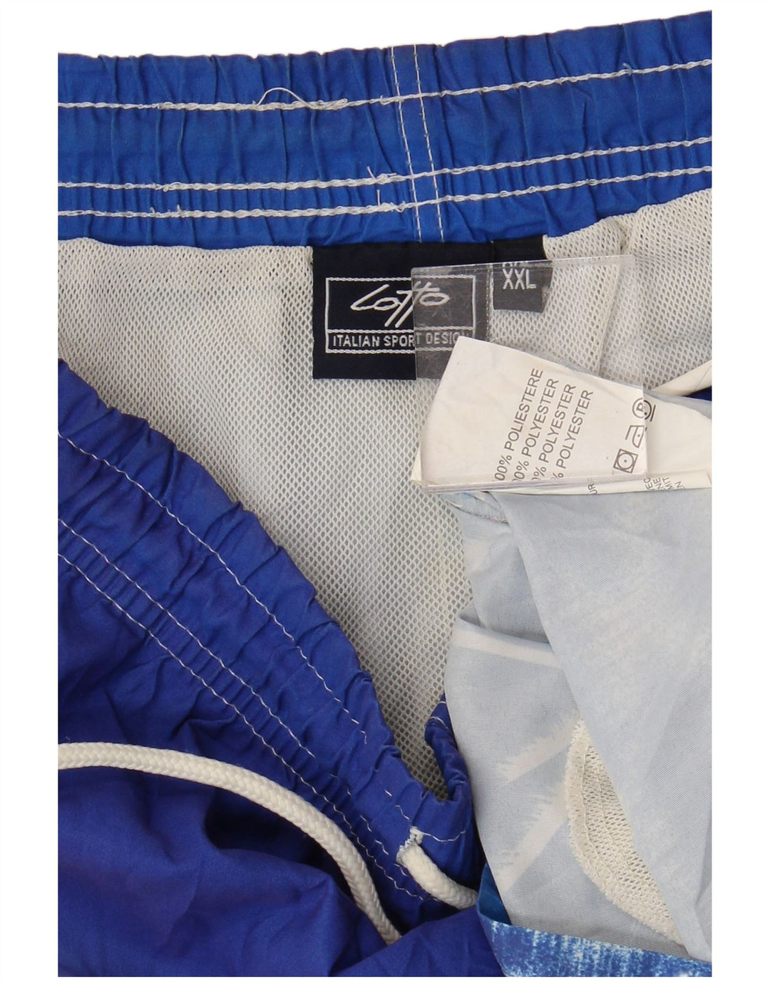 LOTTO Mens Abstract Pattern Swimming Shorts 2XL Blue Floral Polyester