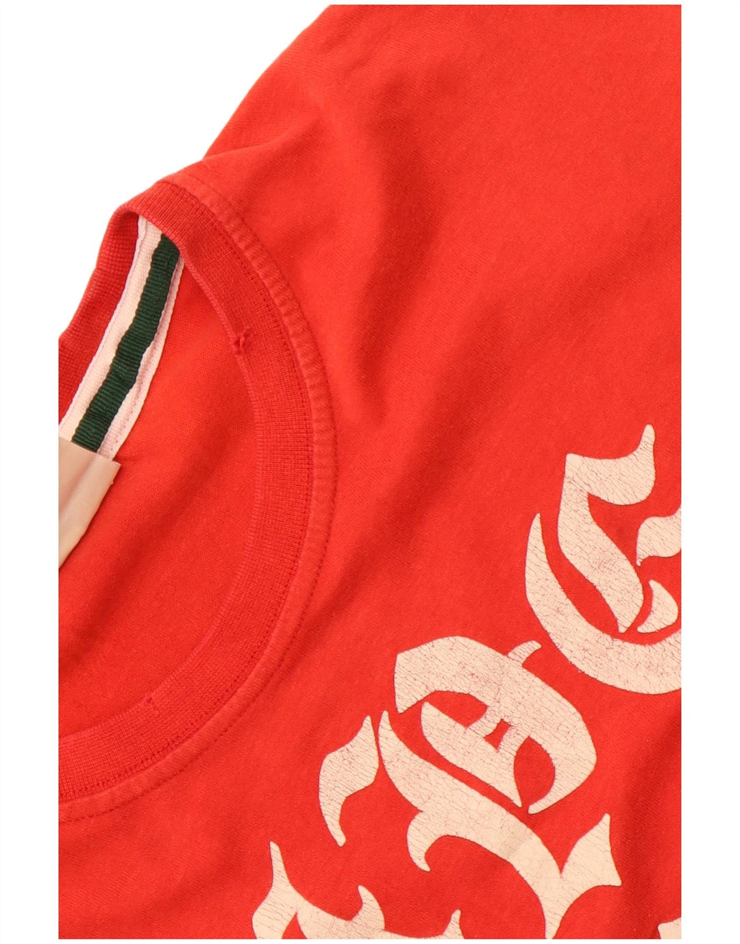 SUPERDRY Damen Grafik-T-Shirt-Oberteil UK 12 Mittelrote Baumwolle