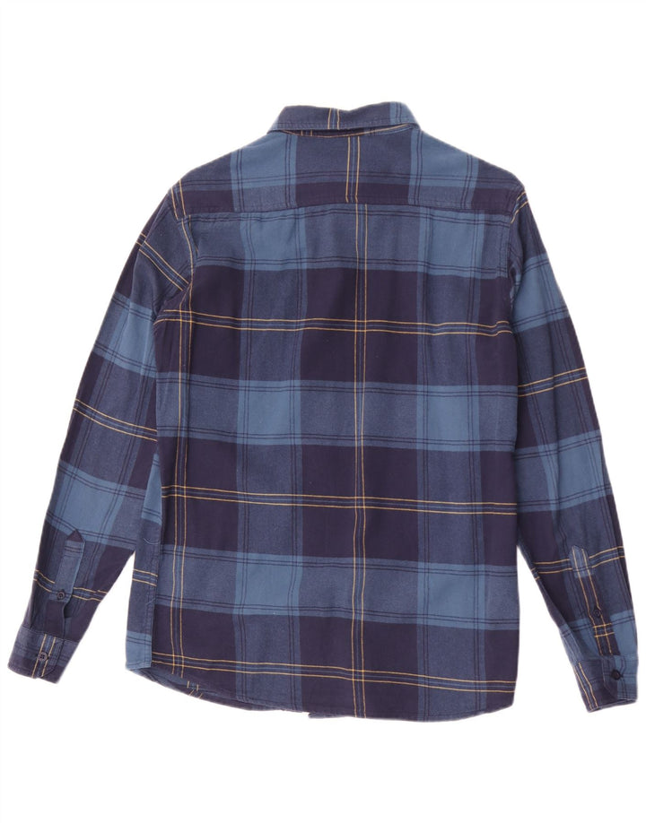 Calvin Klein Herren-Flanellhemd mit schmaler Passform, mittleres marineblaues Karomuster aus Polyester