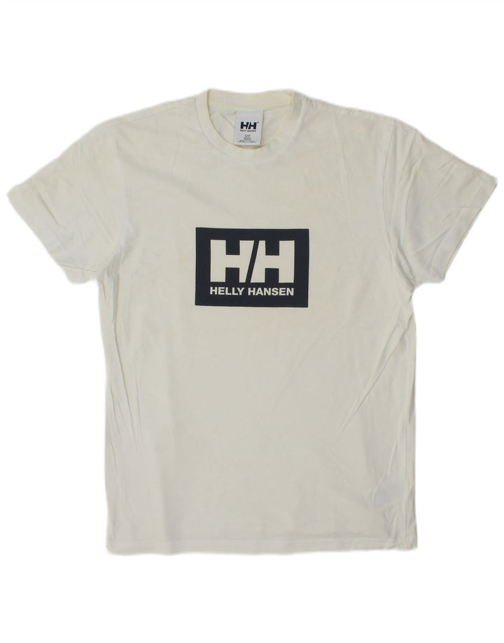 Helly Hansen Herren-T-Shirt mit Grafik, Größe S, weiße Baumwolle