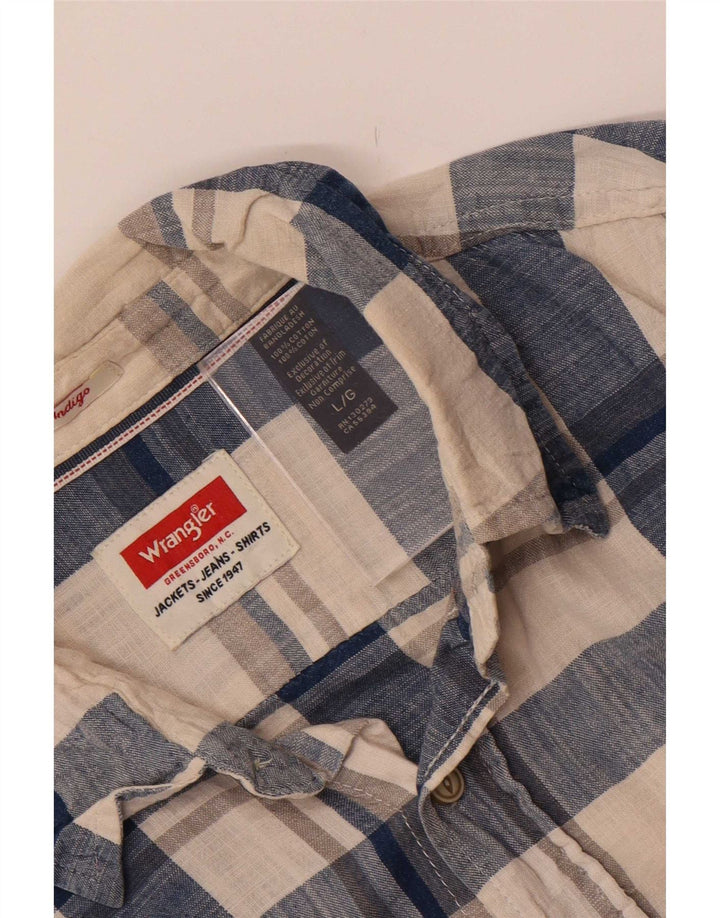Wrangler Herrenhemd, groß, beige, kariert, Baumwolle