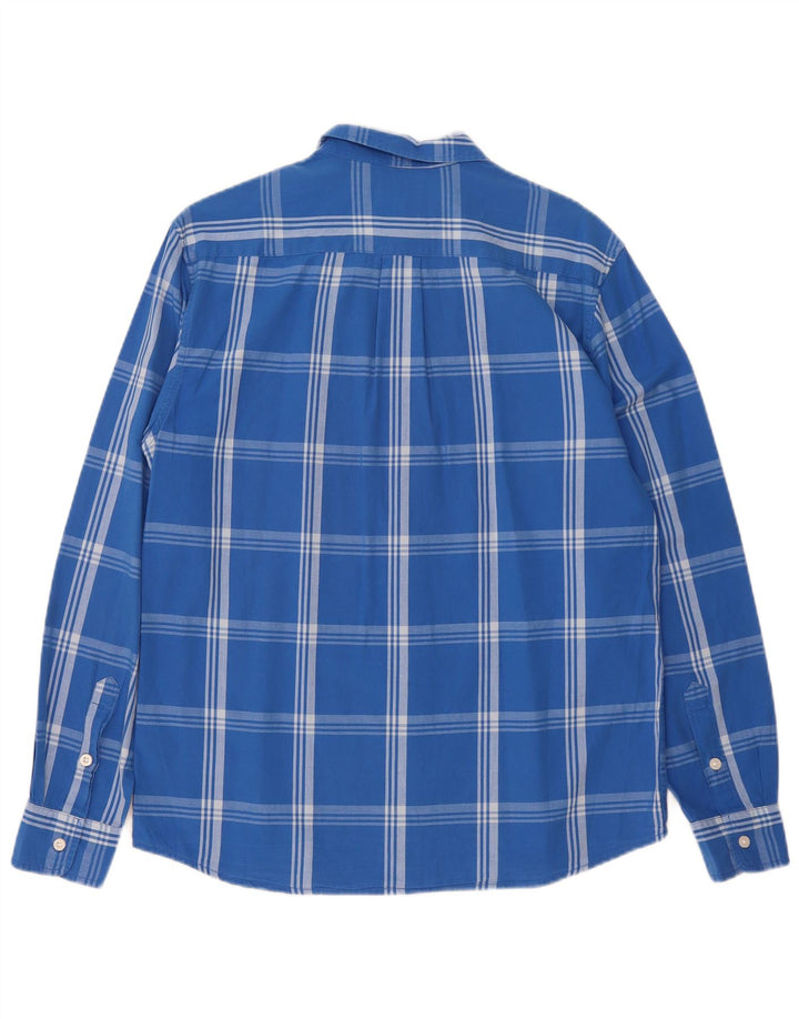 Wrangler Herren-Hemd, normal, mittelblau, kariert, Baumwolle