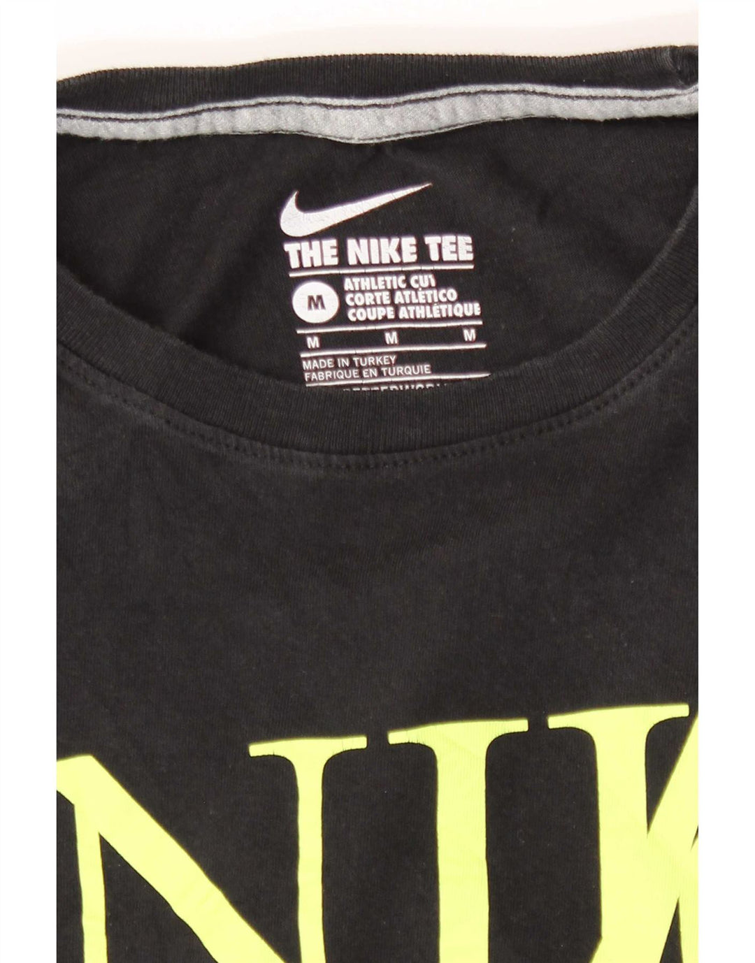 Nike Damen Athletic Cut Graphic T-Shirt Top UK 14 Medium Schwarz
